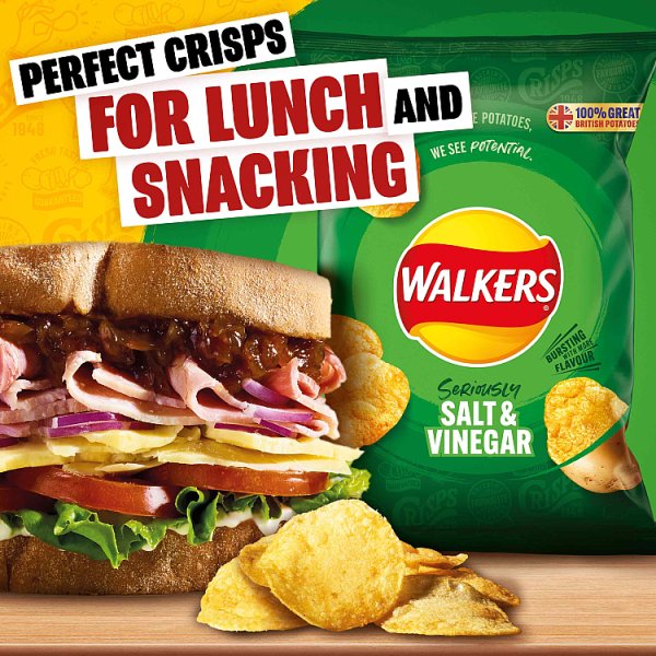 Walkers Salt & Vinegar Grab Bag Crisps 45g