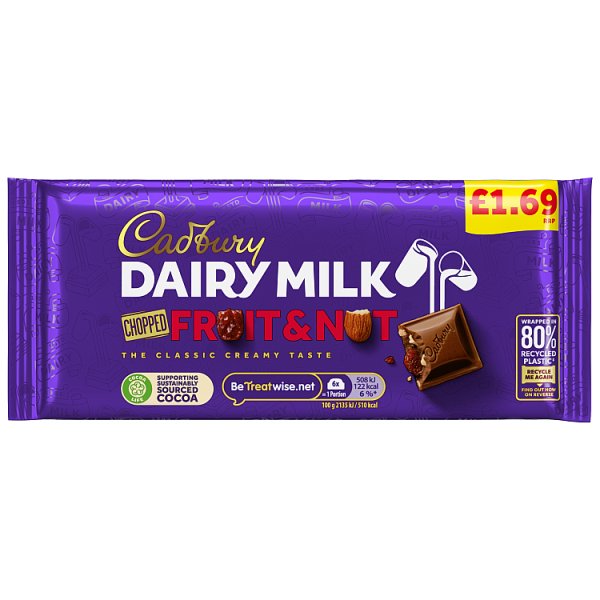 Cadbury Dairy Milk Fruit & Nut Chocolate Bar 95g