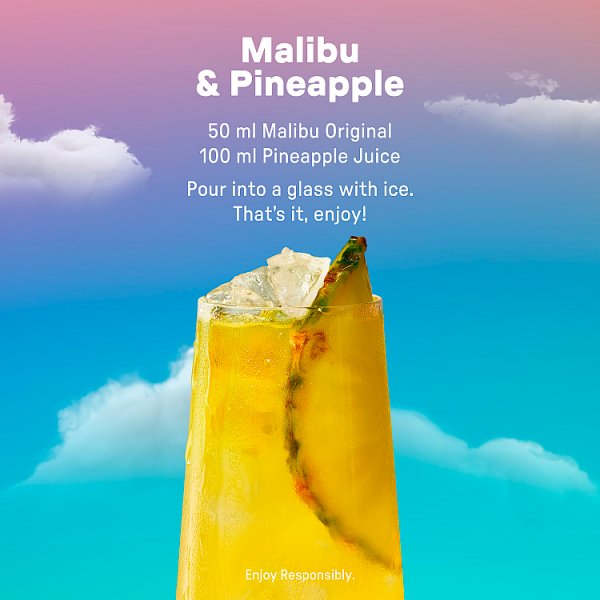 Malibu Original White Rum with Coconut Flavour 1L