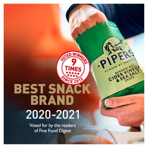 Pipers Burrow Hill Cider Vinegar & Sea Salt Crisps 40g