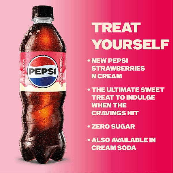 Pepsi Strawberries 'N' Cream Flavour Bottles 500ml