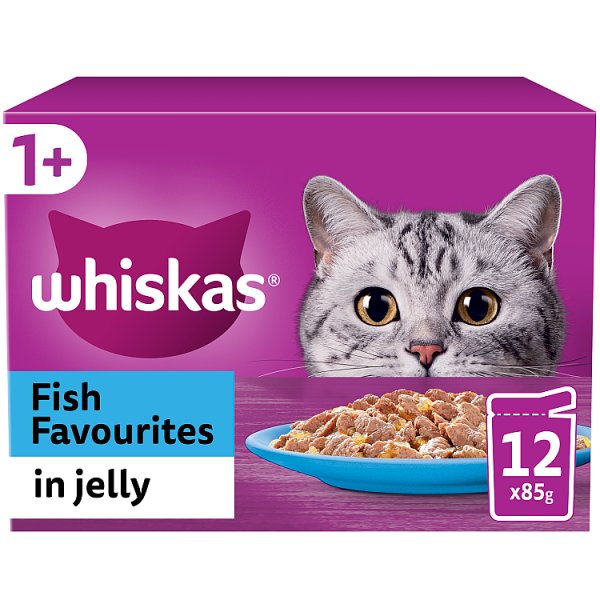 Whiskas 1+ Fish Favourites in Jelly 12 x 85g