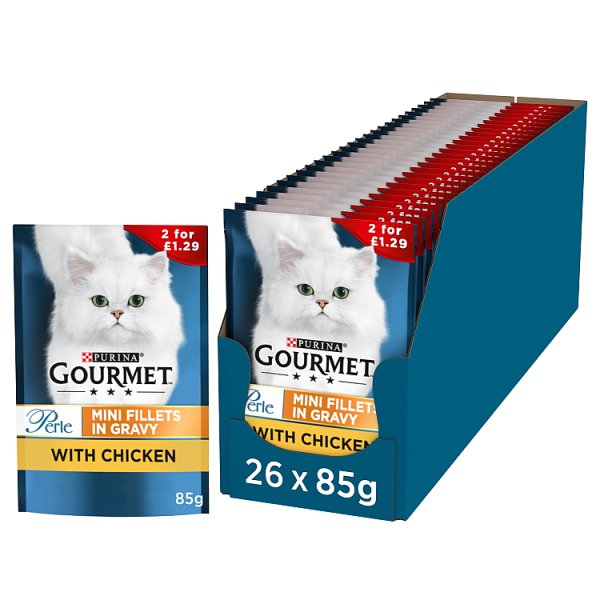 GOURMET Perle Mini Fillets in Gravy Chicken Wet Cat Food 85g