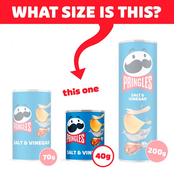 Pringles Salt & Vinegar Snacking Crisps 40g