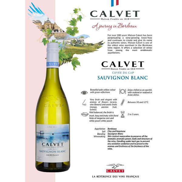 Calvet Cuvée du Cap Sauvignon Blanc 75cl