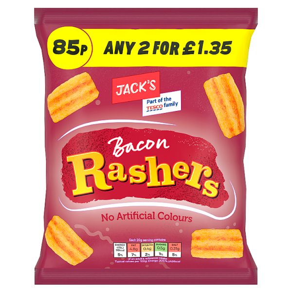 Jack's Bacon Rashers 60g