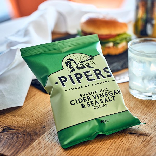 Pipers Burrow Hill Cider Vinegar & Sea Salt Crisps 40g