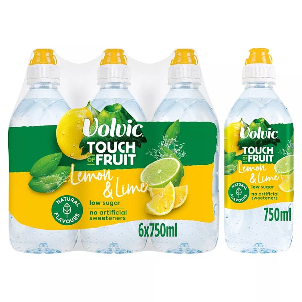 Volvic Touch of Fruit Low Sugar Lemon & Lime Natural Flavoured Water 750ml