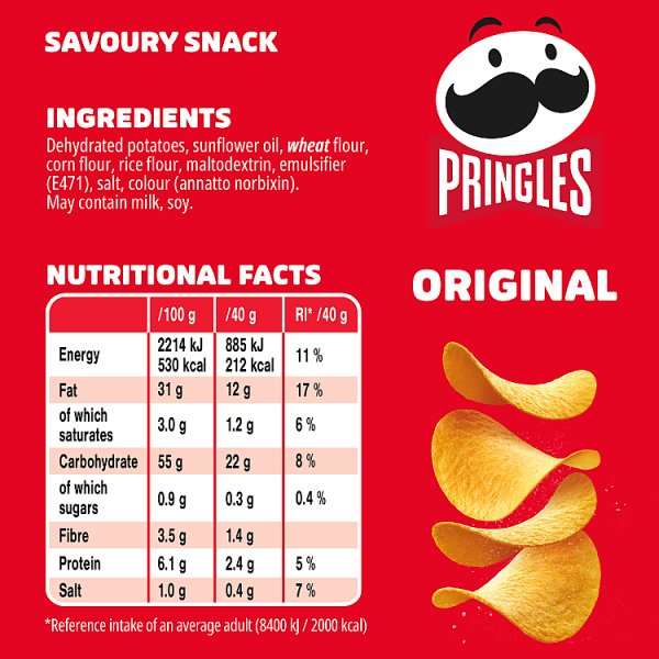 Pringles Original Snacking Crisps 40g