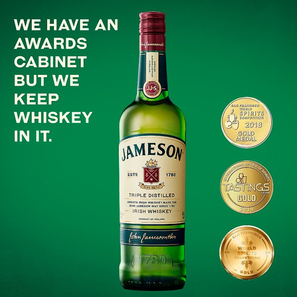 Jameson Triple Distilled Blended Irish Whiskey 70cl