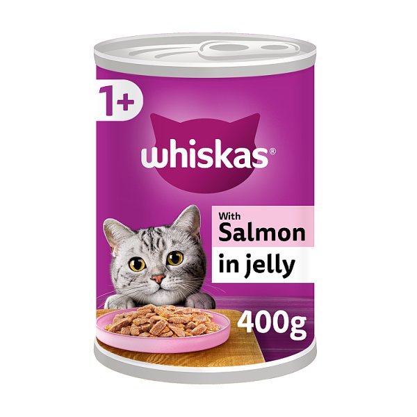 Whiskas Adult Wet Cat Food Salmon in Jelly Tin 400g