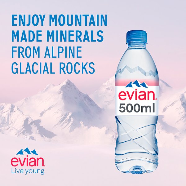 evian Still Natural Mineral Water 500ml