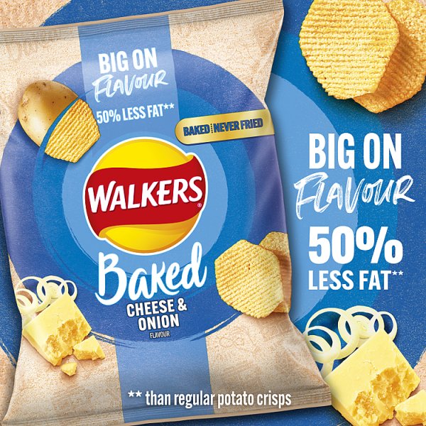 Walkers Baked Cheese & Onion Snacks Crisps 37.5g