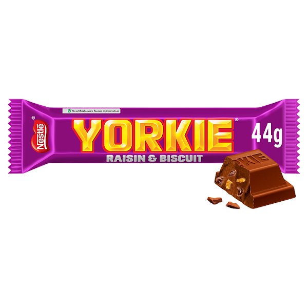 Yorkie Raisin & Biscuit Chocolate Bar 44g