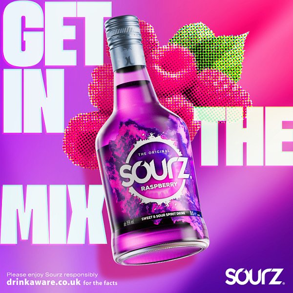 Sourz Raspberry Sweet & Sour Liqueur 70cl