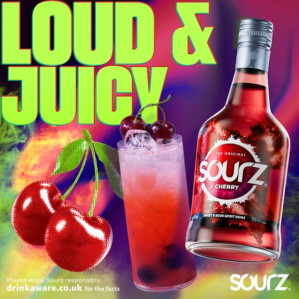 Sourz Cherry Sweet & Sour Spirit Drink 70cl
