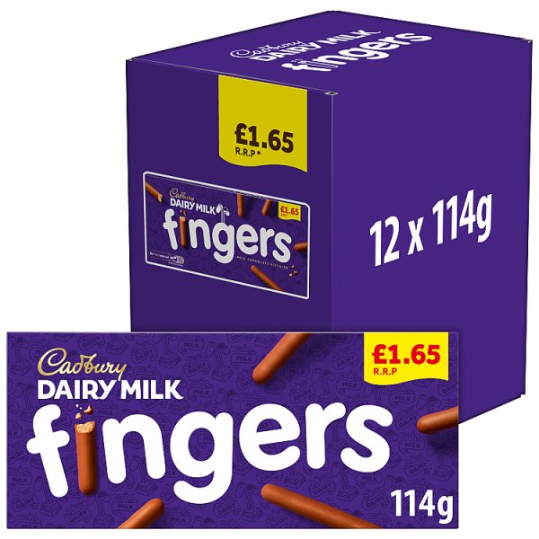 Cadbury Dairy Milk Fingers Milk Chocolate Biscuits 114g