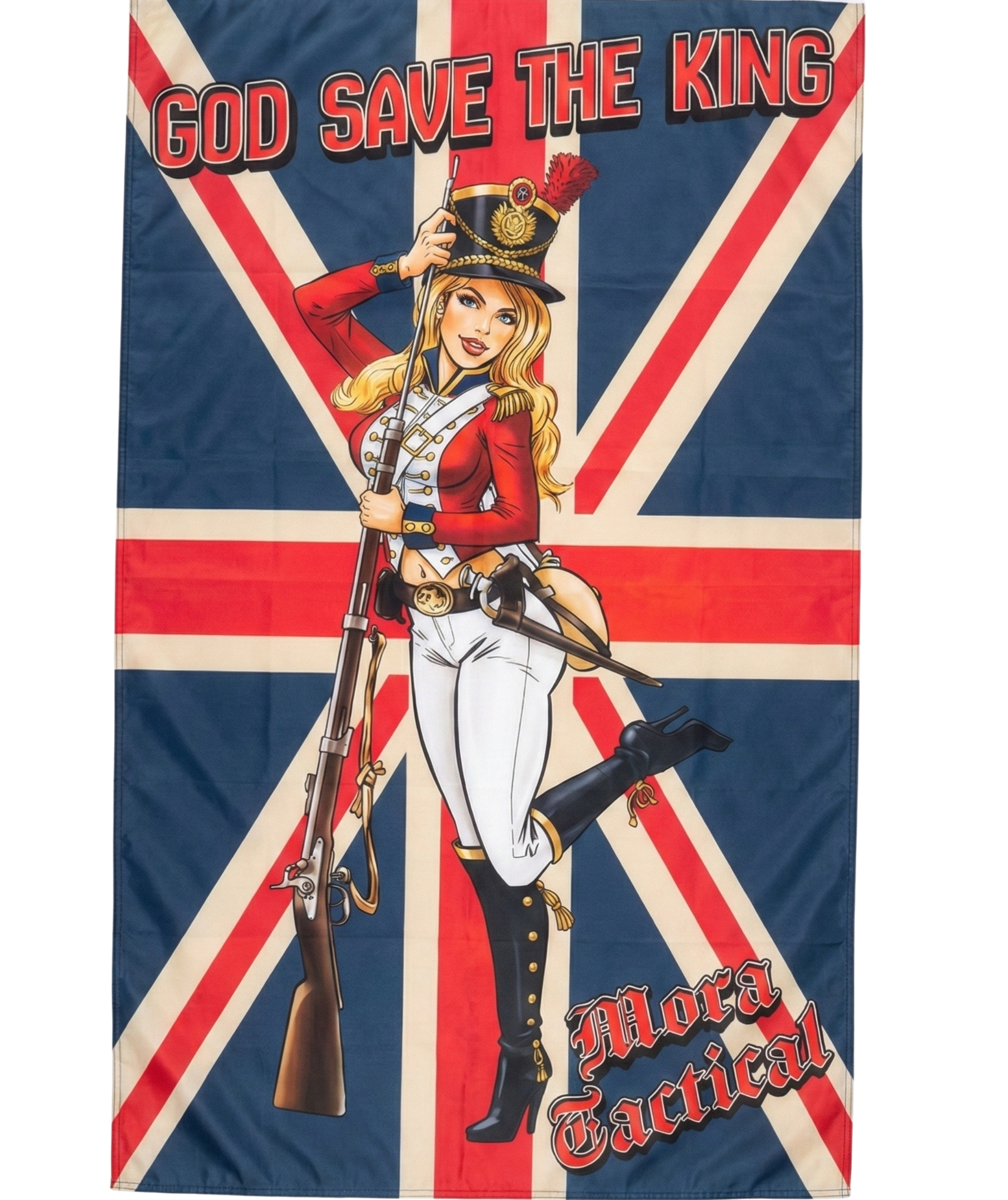 British Army God Save The King Pin Up Girl Flag