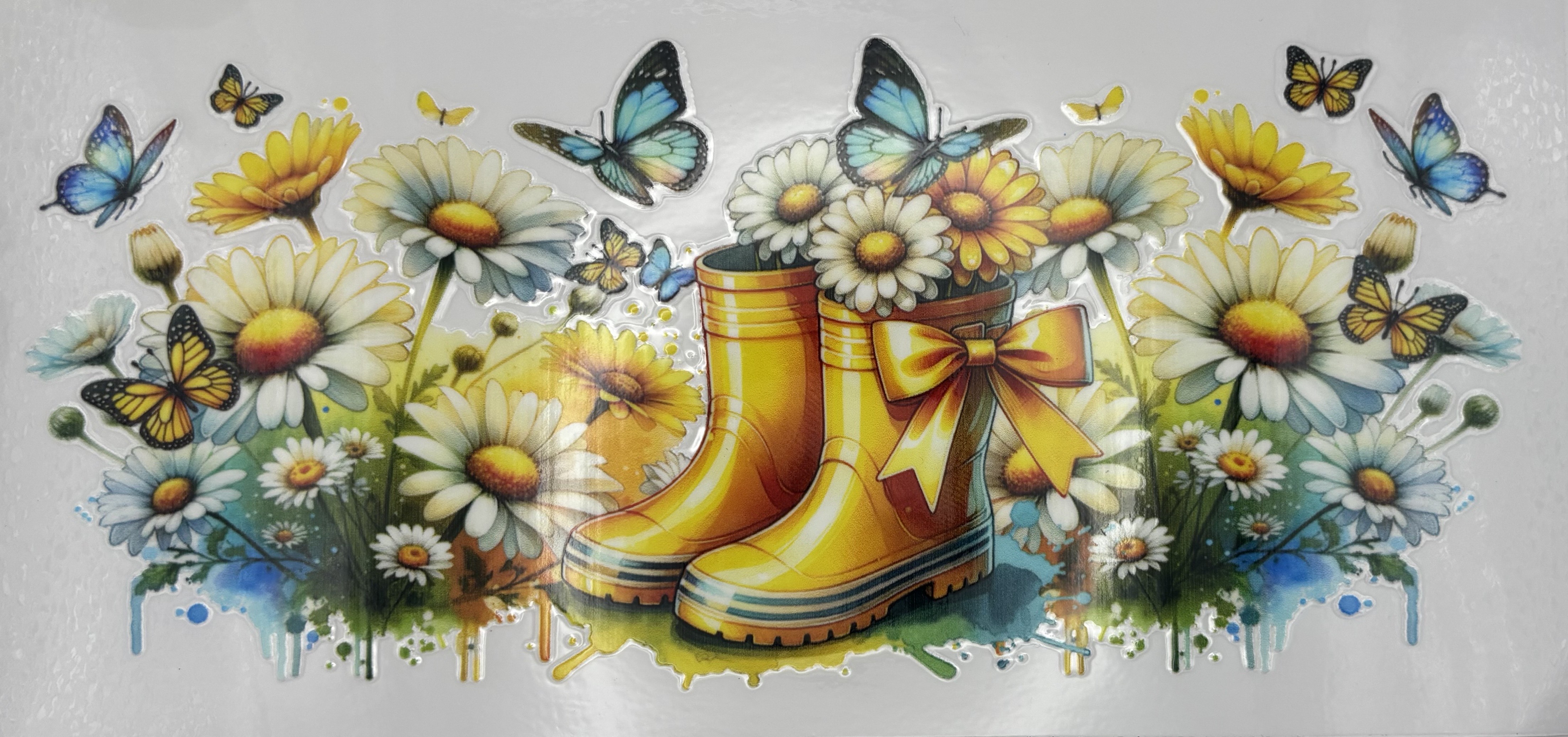 YELLOW BOOTS & FLOWER WRAP 16oz