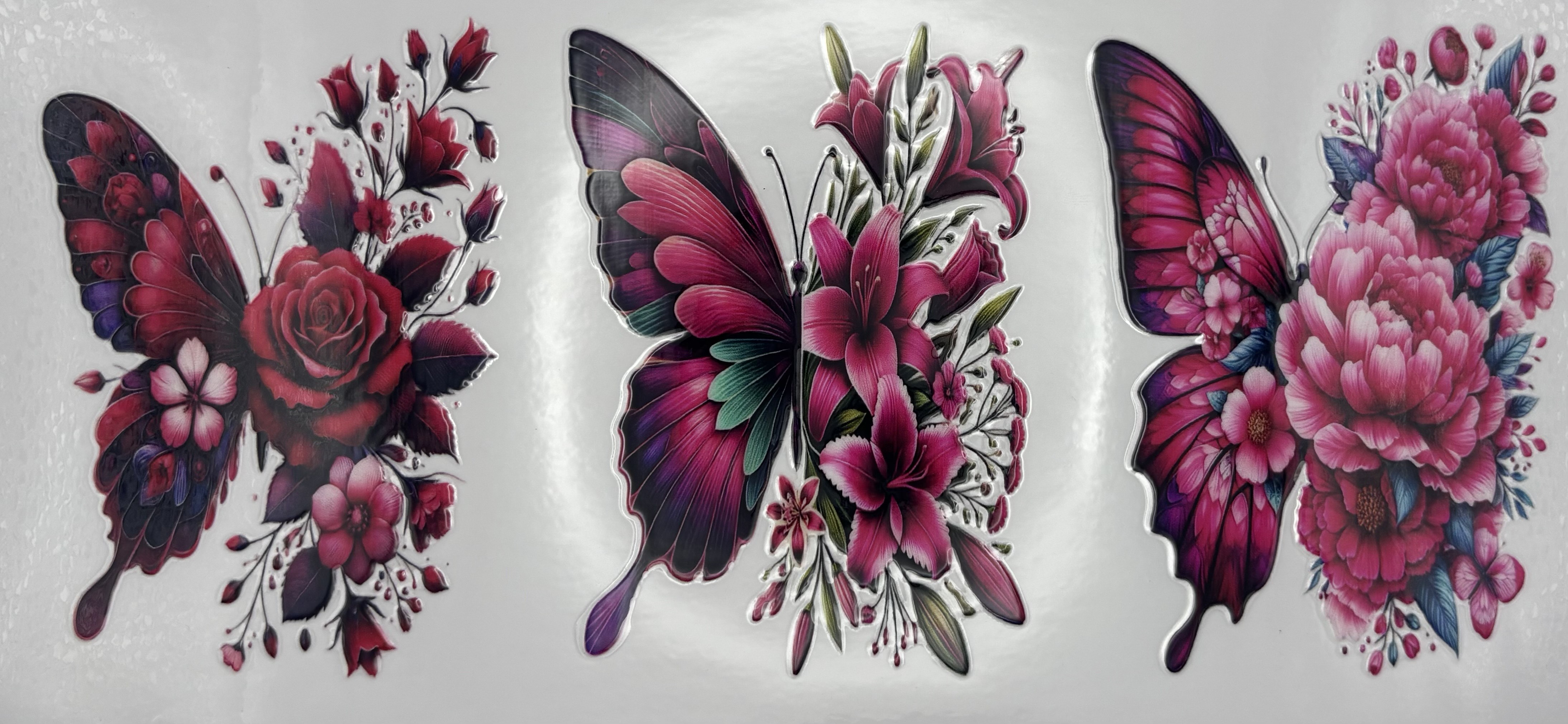 RED / PINK BUTTERFLY & FLOWER WRAP 16oz