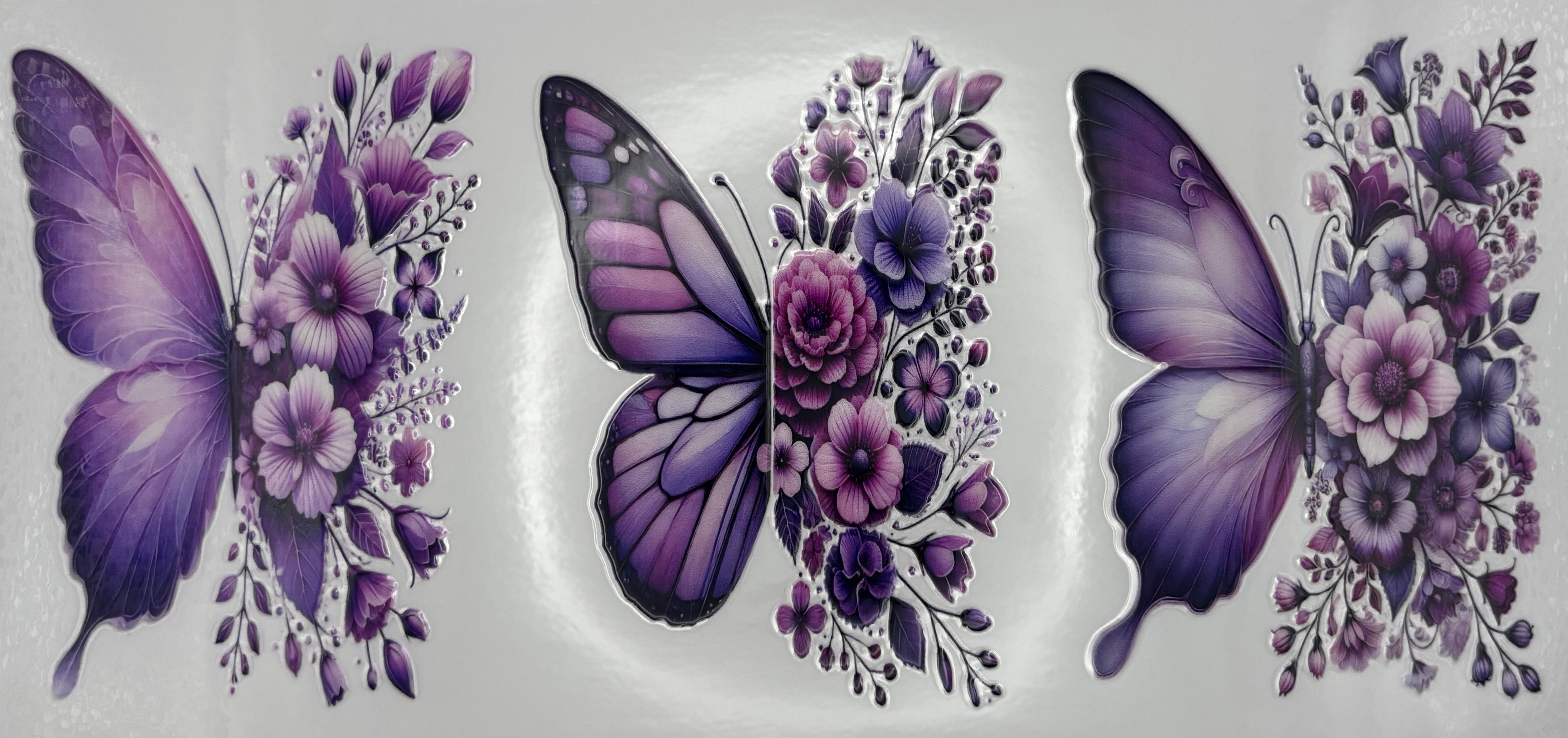 PURPLE BUTTERFLY & FLOWER WRAP 16oz