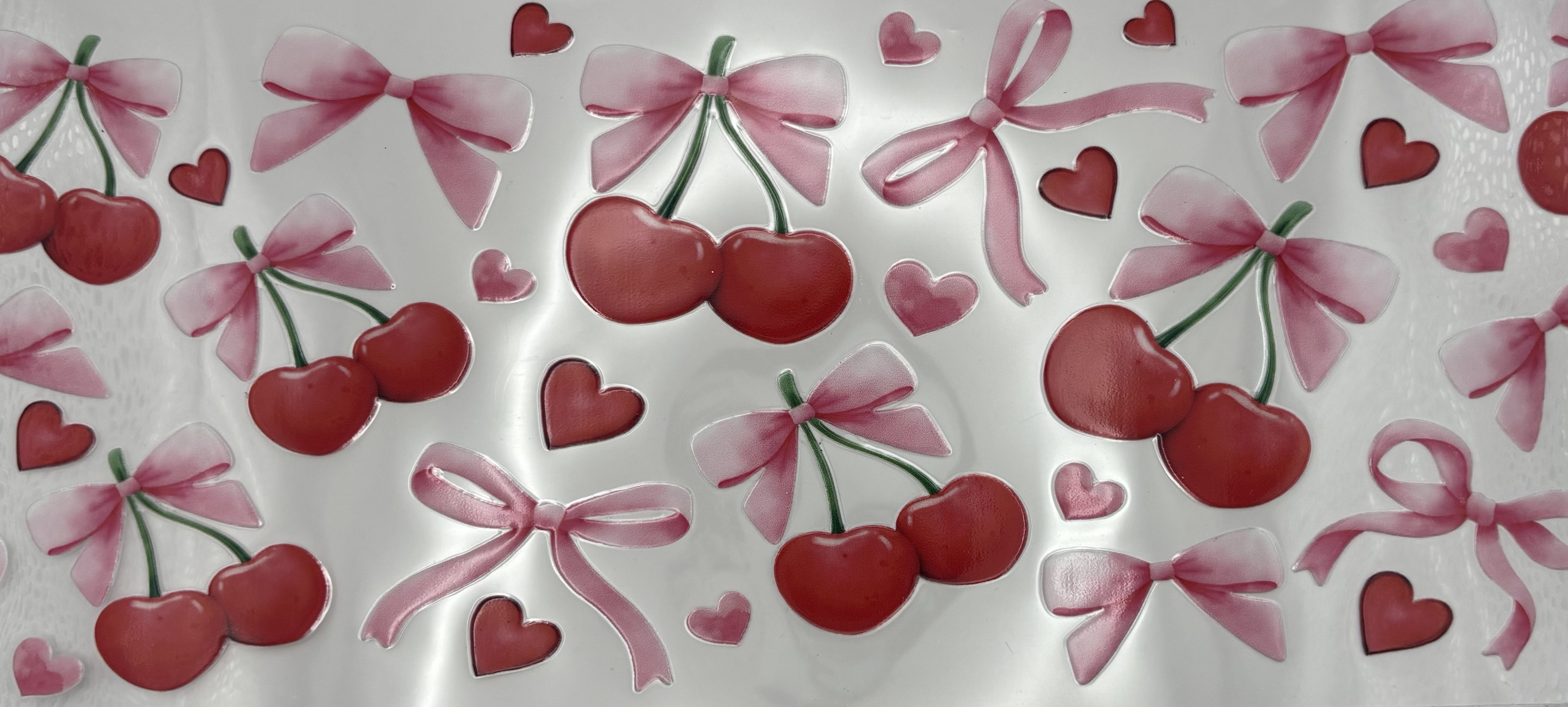 CHERRY HEART BOW WRAP 16oz