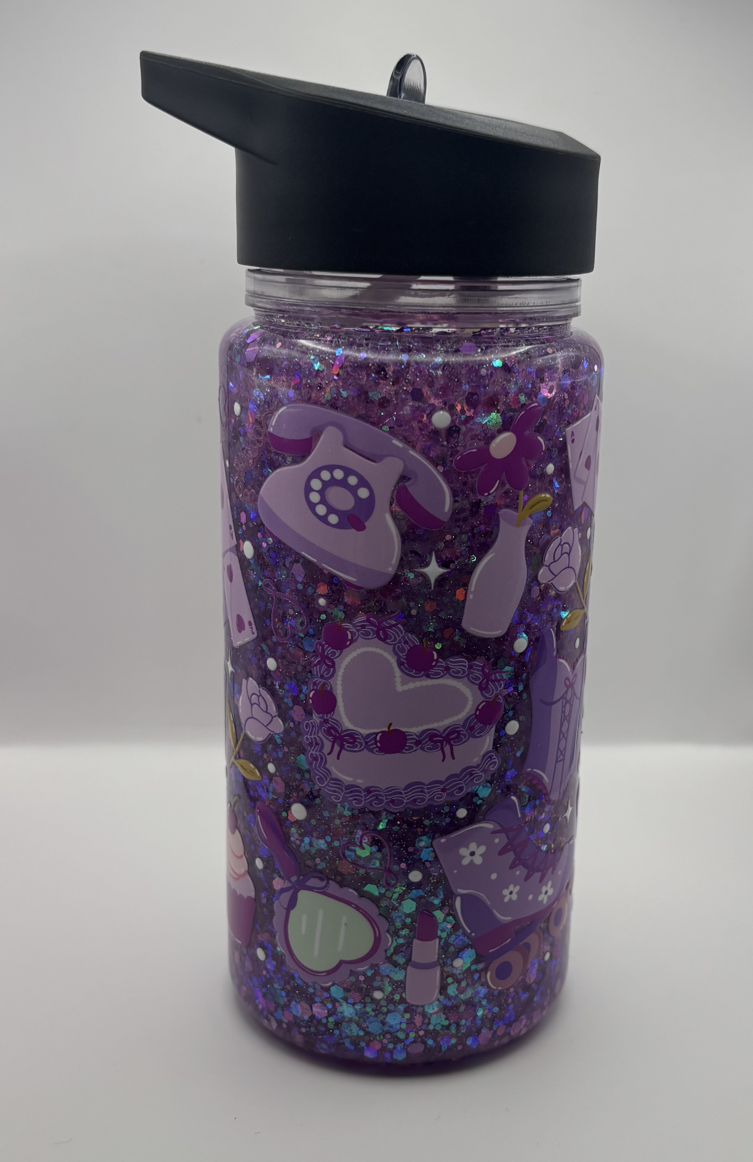 Purple Girly Drink Bottle 10oz