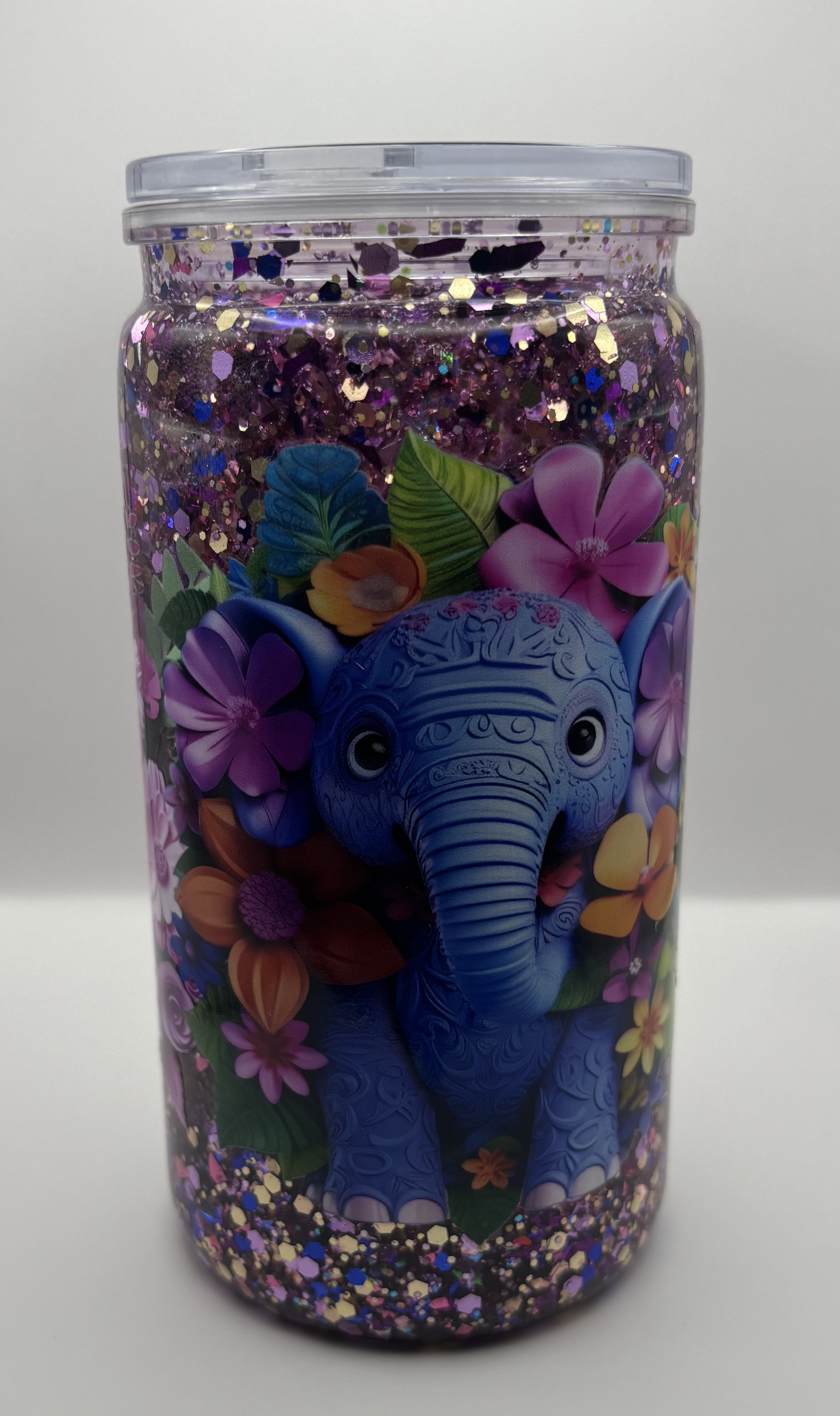 Elephant Acrylic Snow Globe 16oz