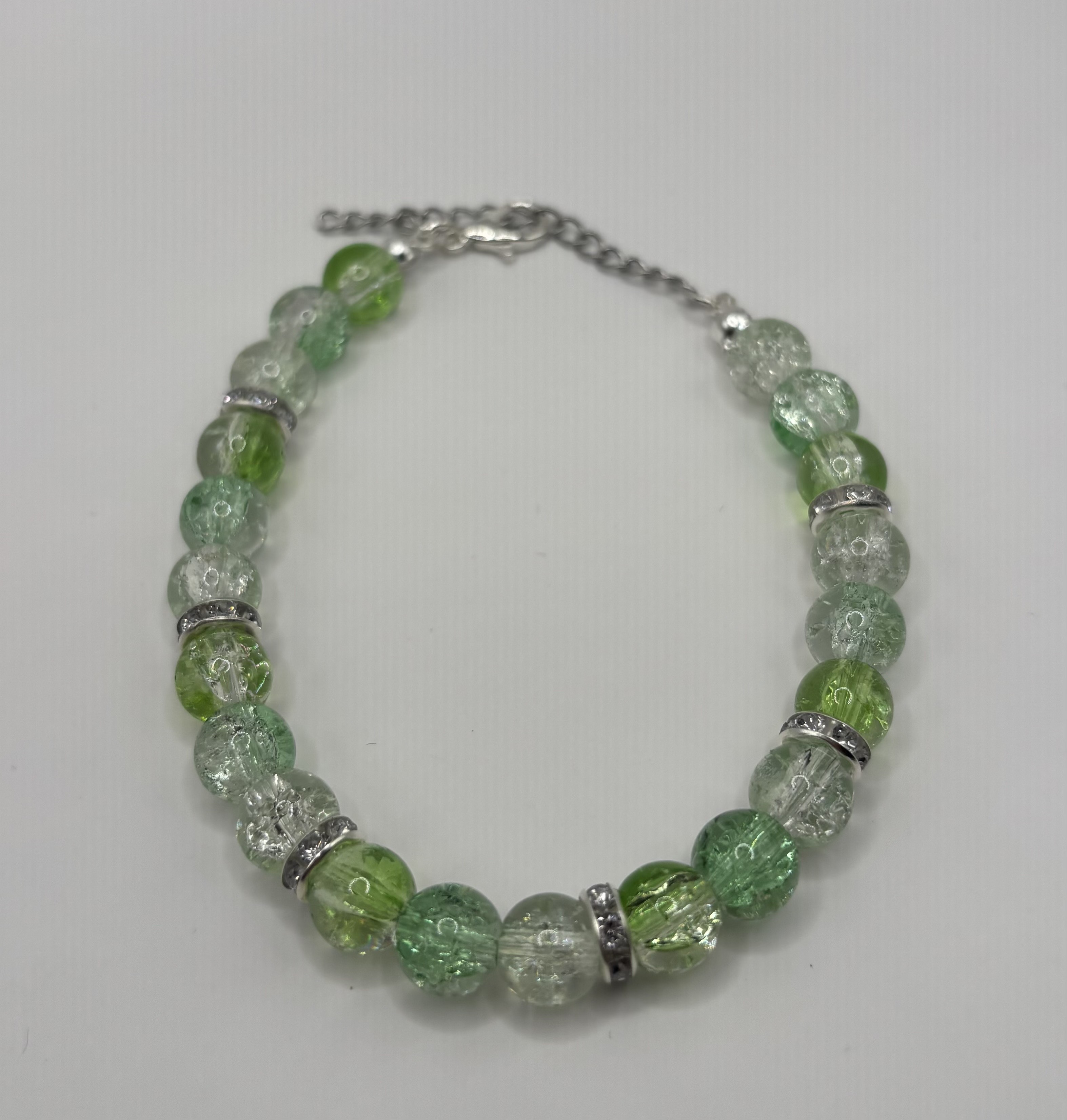Glass Bead Green Bracelet