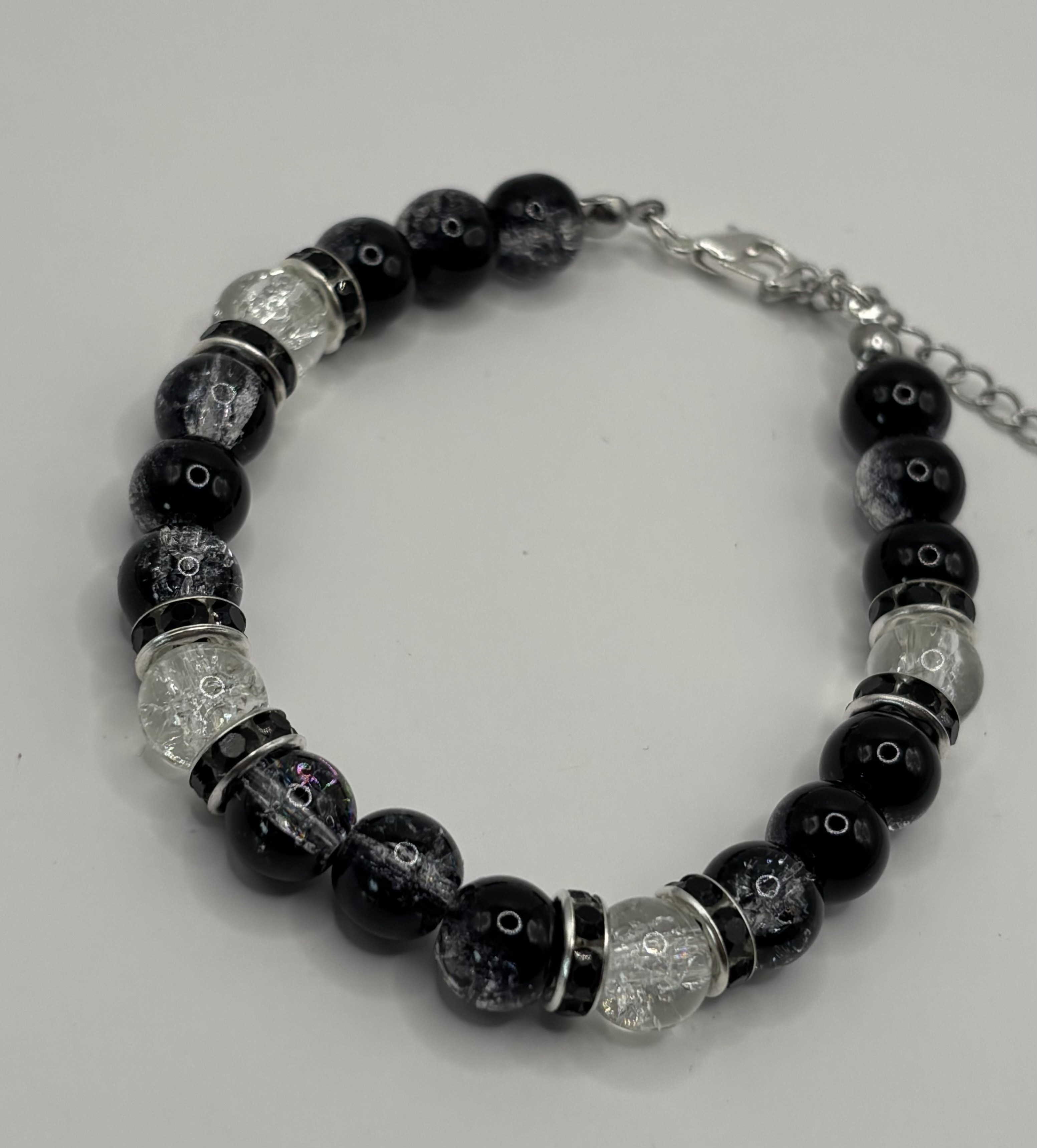 Glass Bead Black Bracelet