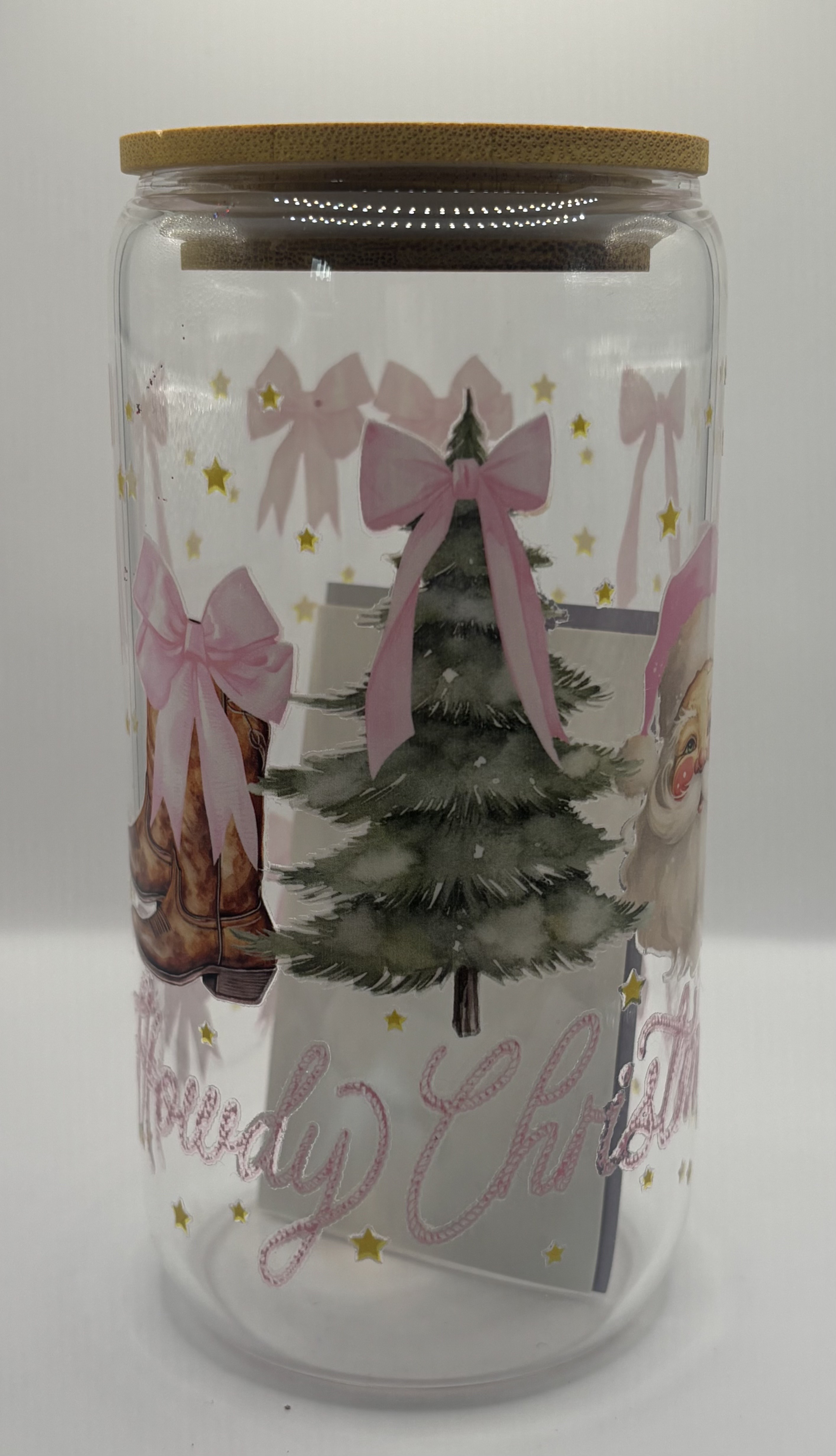 Howdy Christmas Glass Cup 16oz