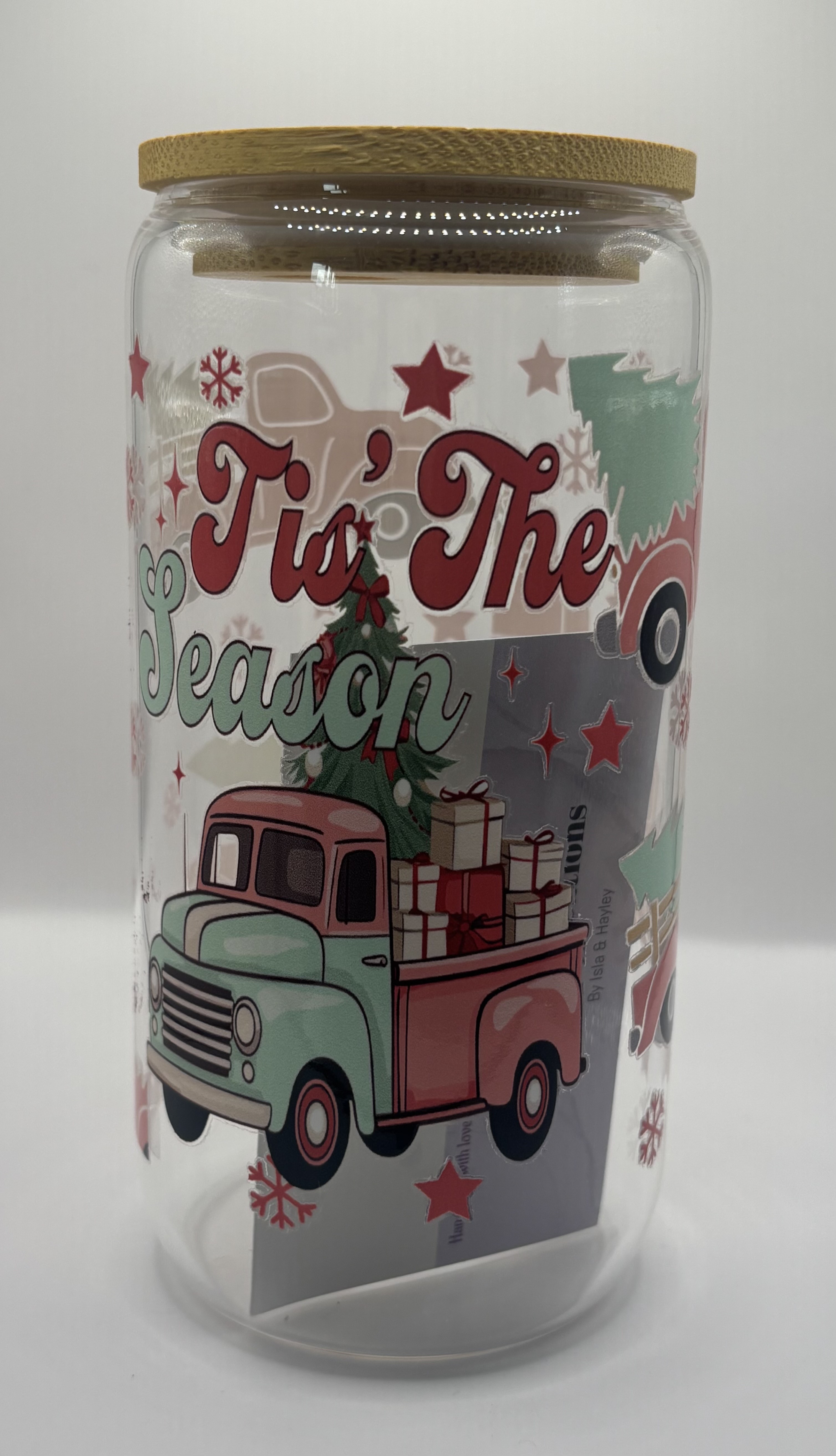 Tis' The Season Glass Cup 16oz