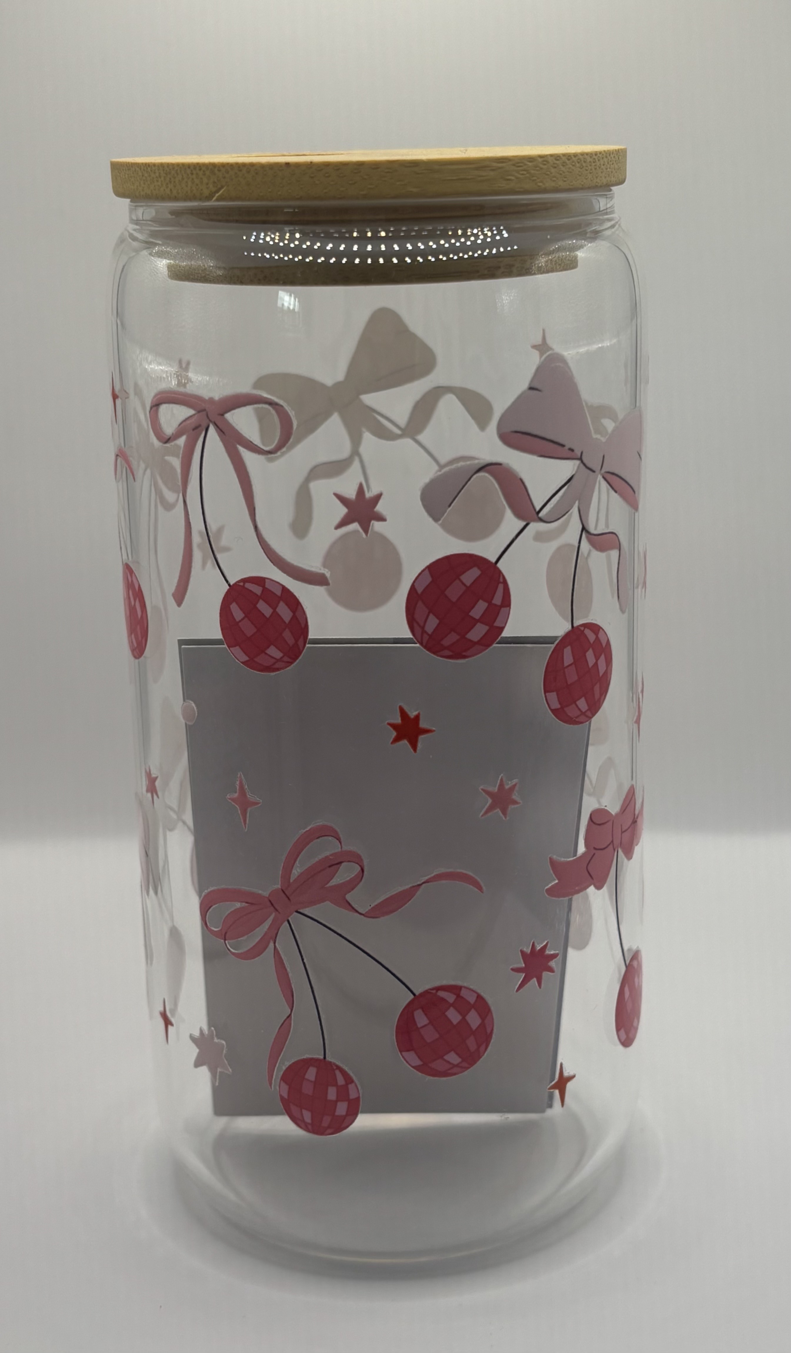 Pink Disco Cherry Glass Cup 16oz