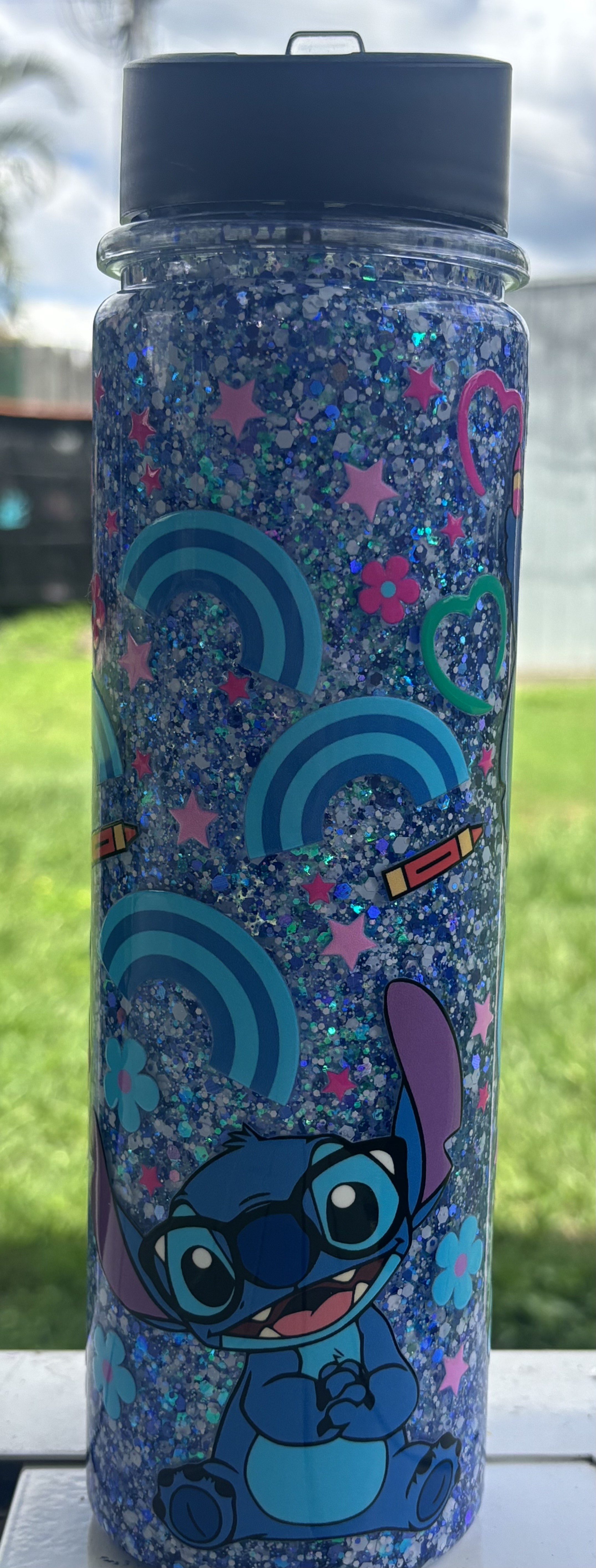 Stitch Snow Globe Drink Bottle 18oz