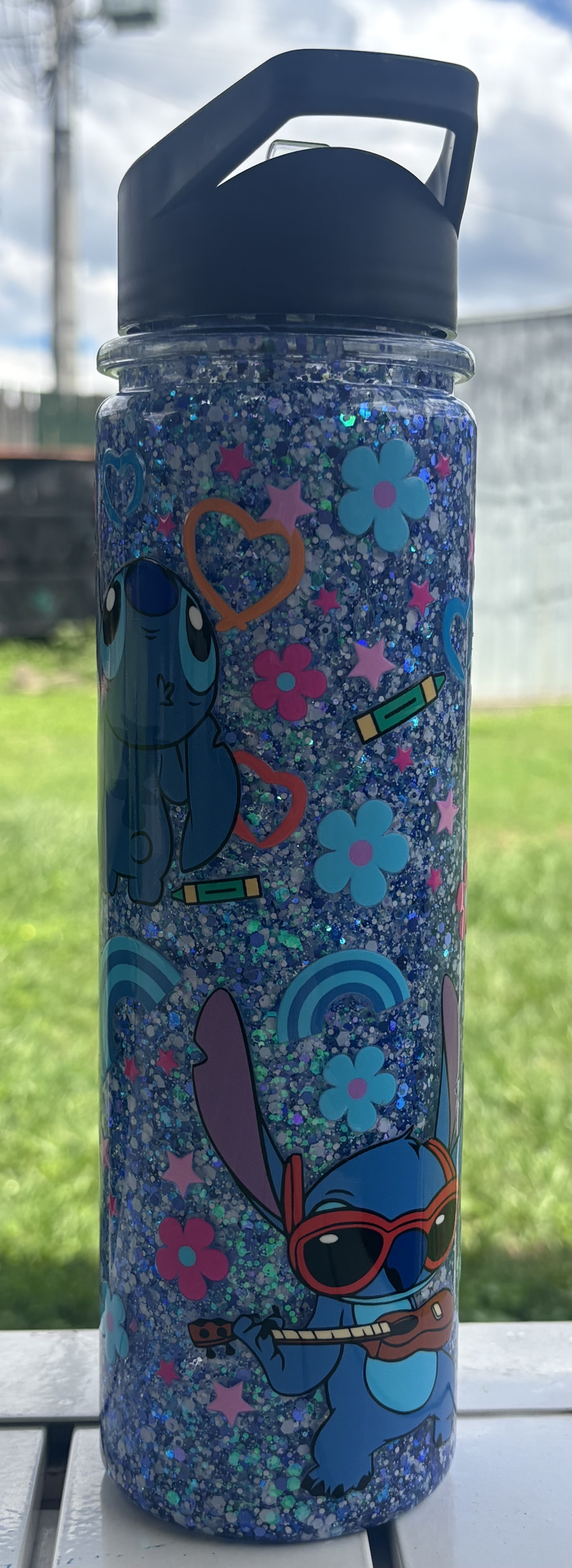 Stitch Snow Globe Drink Bottle 18oz