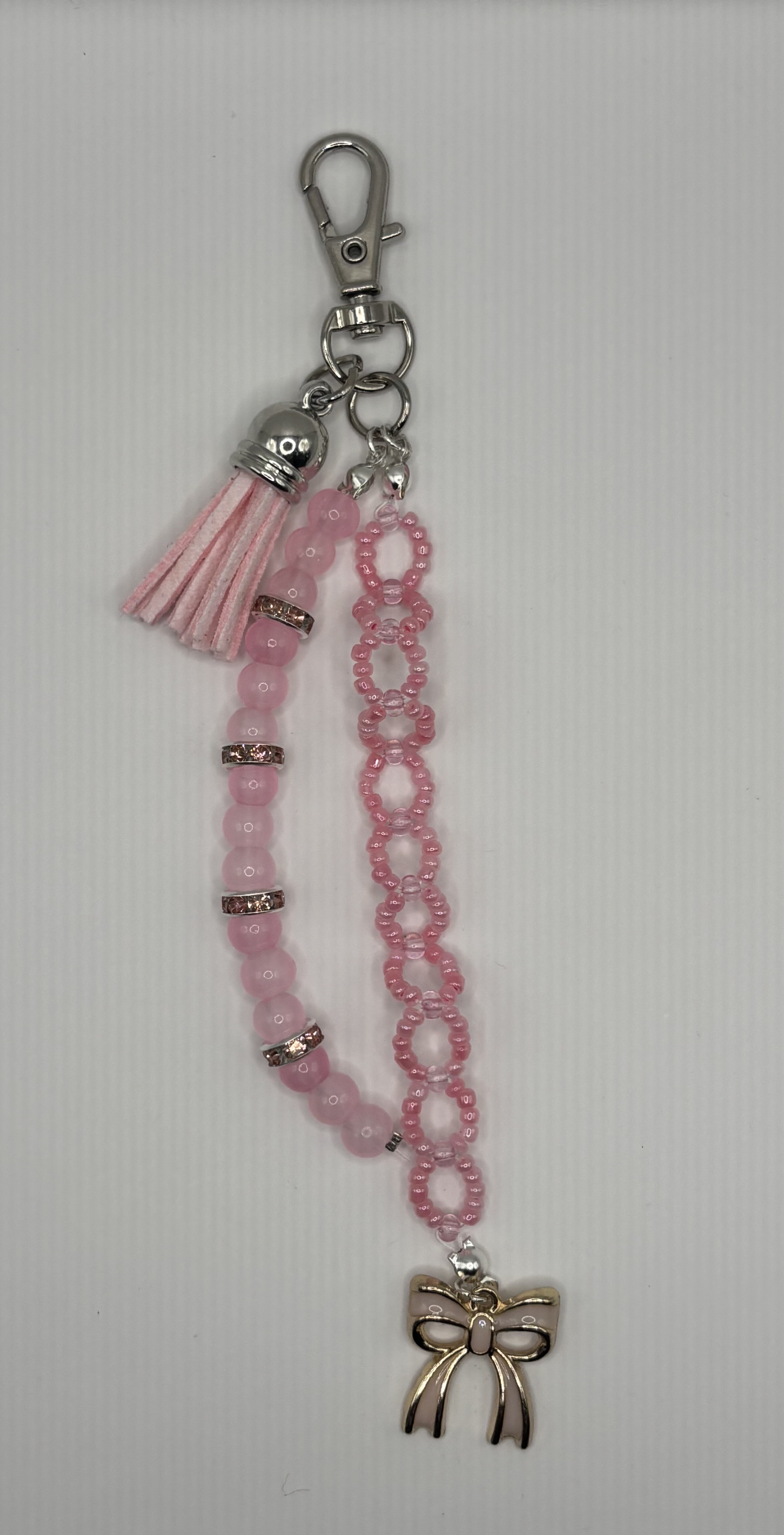 Pink Bow Keychain