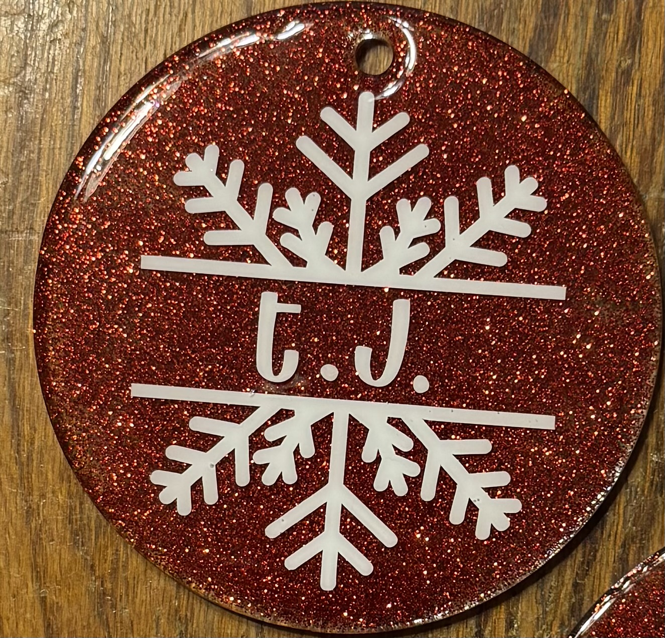 Snowflake glitter Christmas ornament