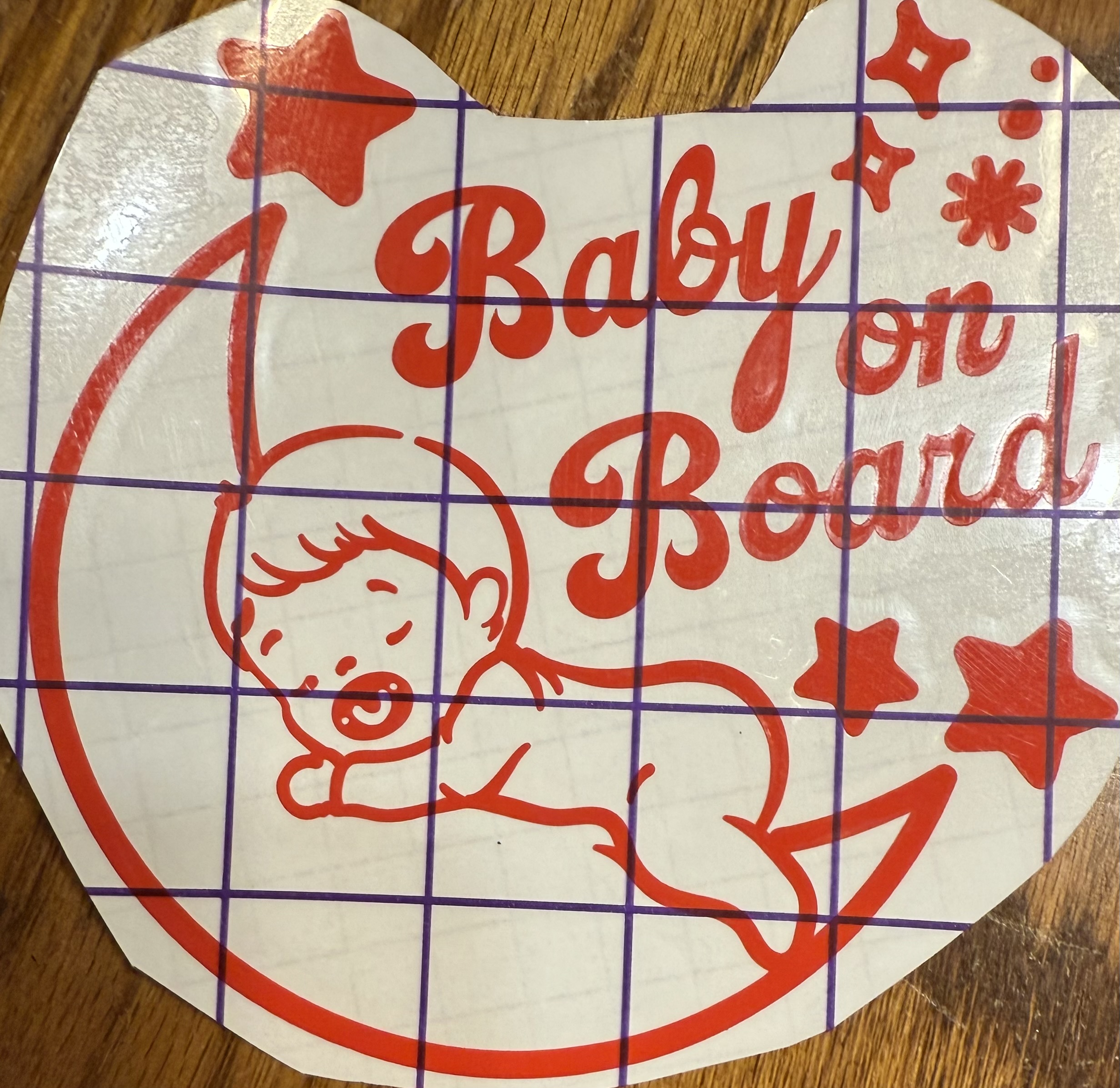 Fire Engine Red Baby on Board with Moon