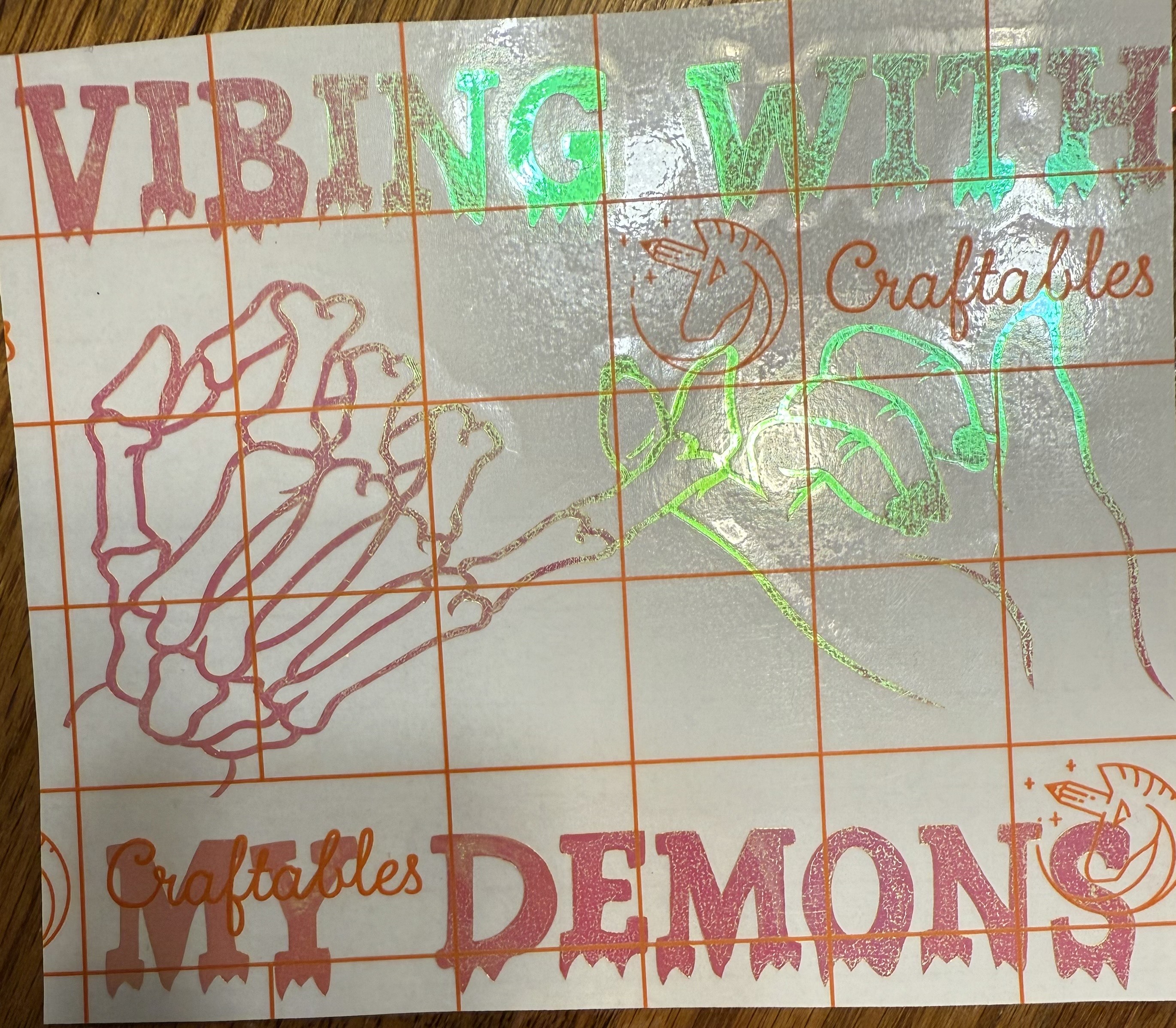 Vibing with my Demons Orange Holographic