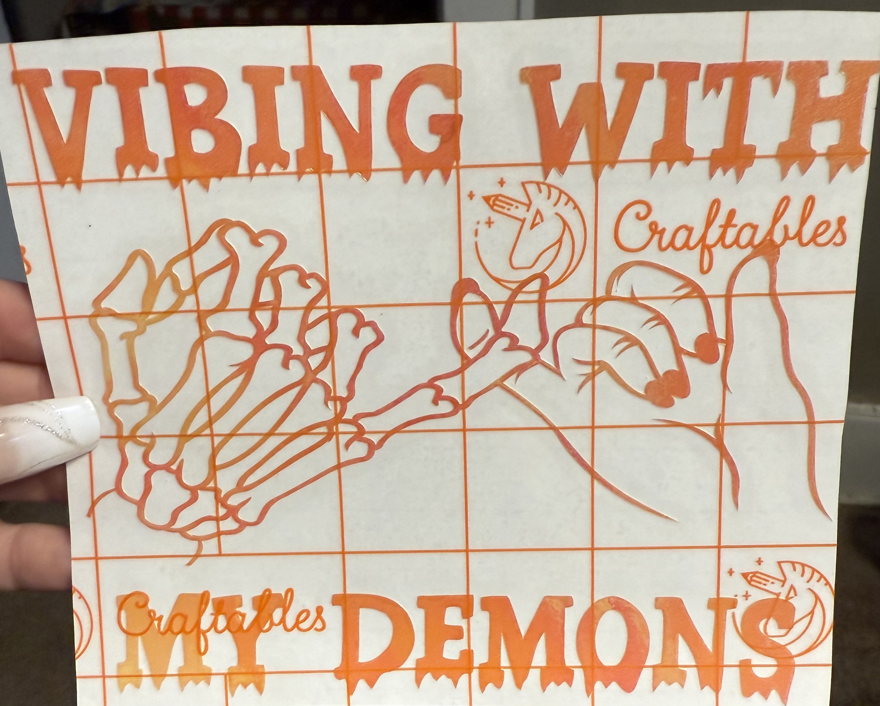 Vibing with my Demons Orange Holographic