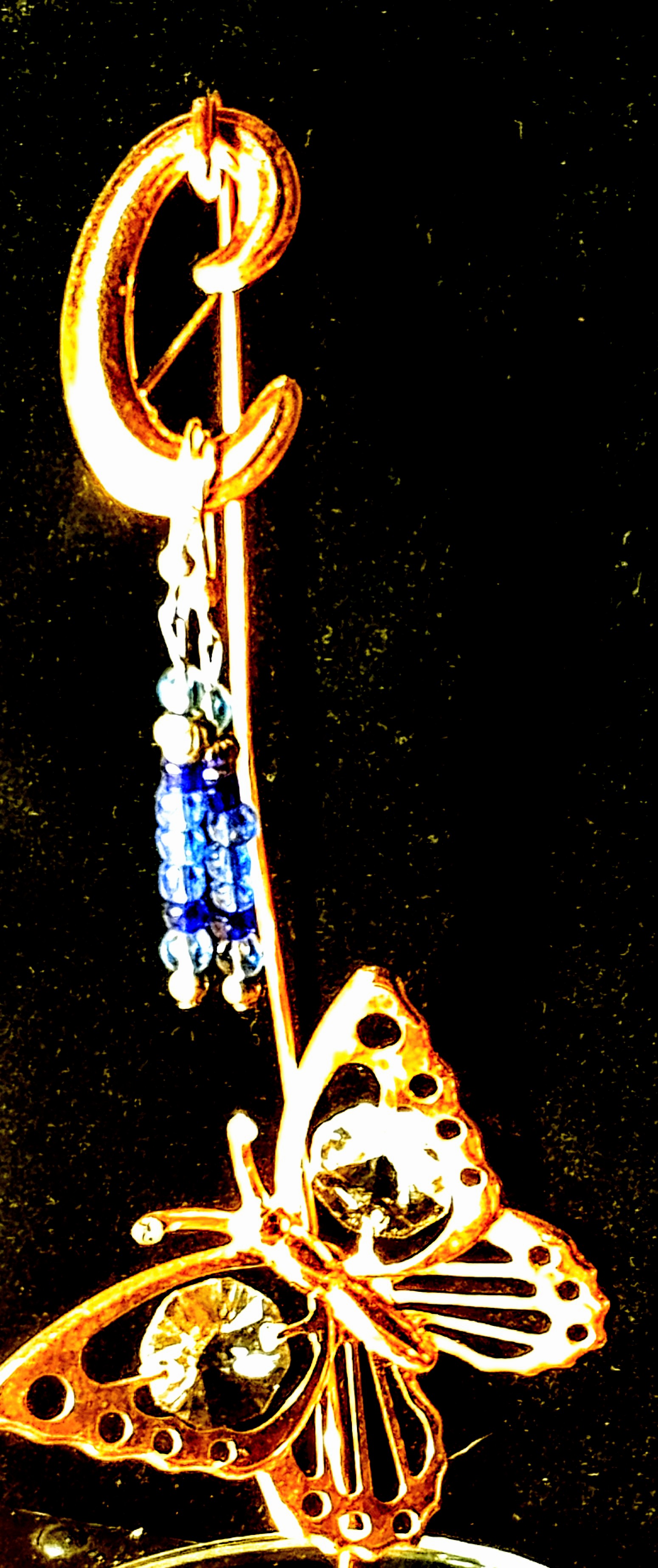 L.Blue Glass Earrings