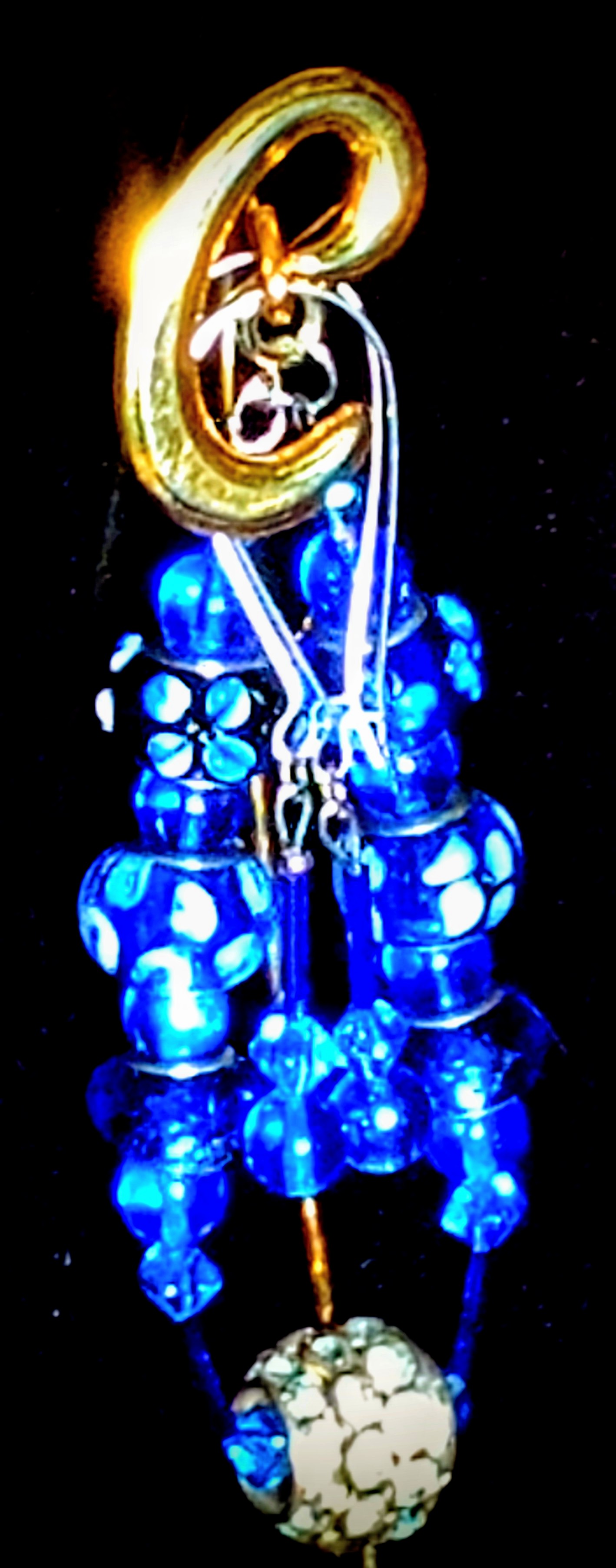 sku4 Cobalt Rondelle/Rhinestones