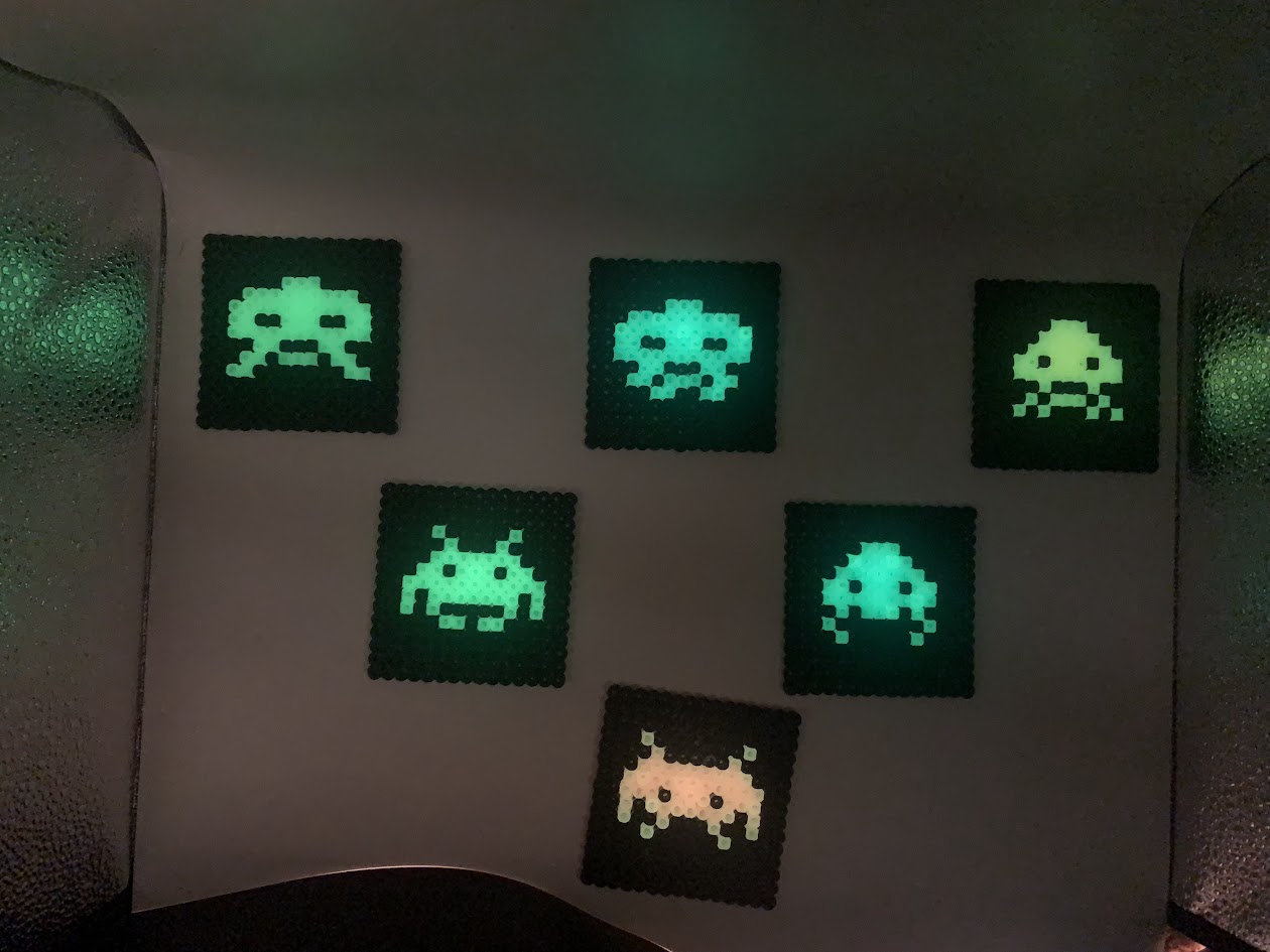 space invader coaster set 6pc