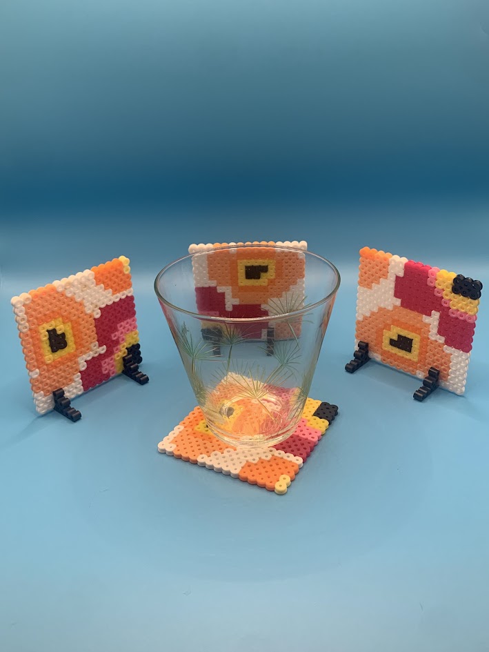 Retro coaster set 4pc