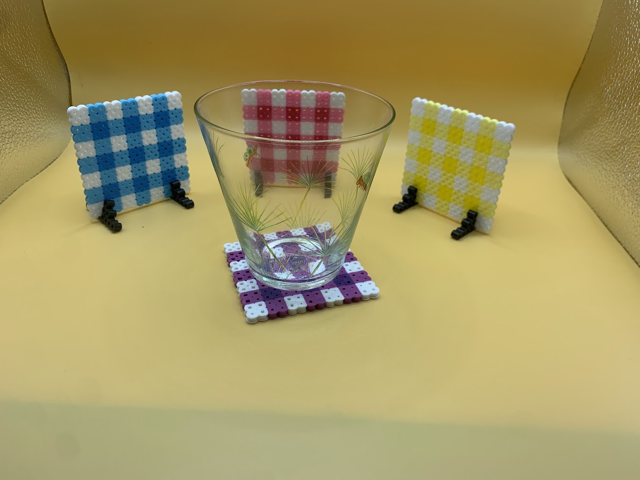 plaid coaster 4pc set