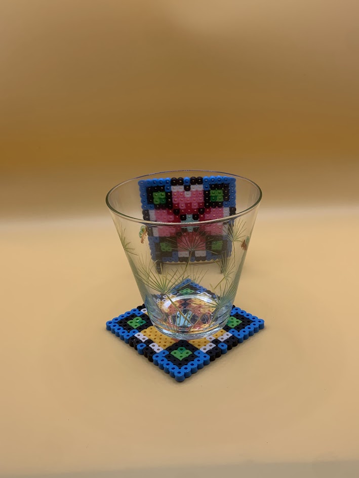 pixel flower coaster 2pc set