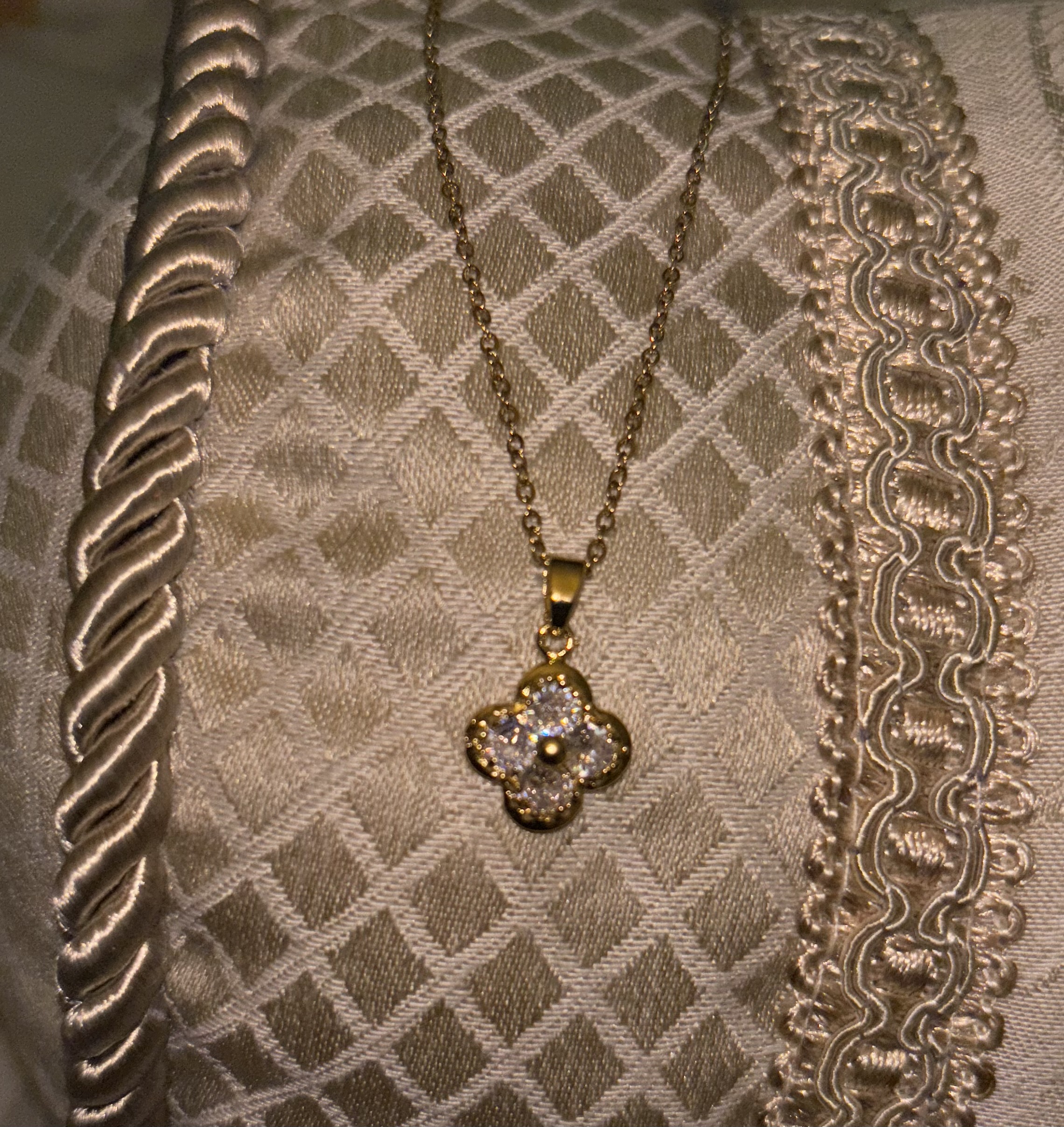 Crystal Cluster Clover Necklace