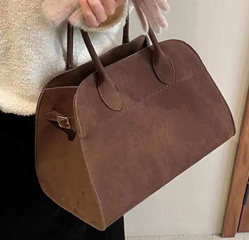 RESTOCK Chocolate Faux Suede Bag