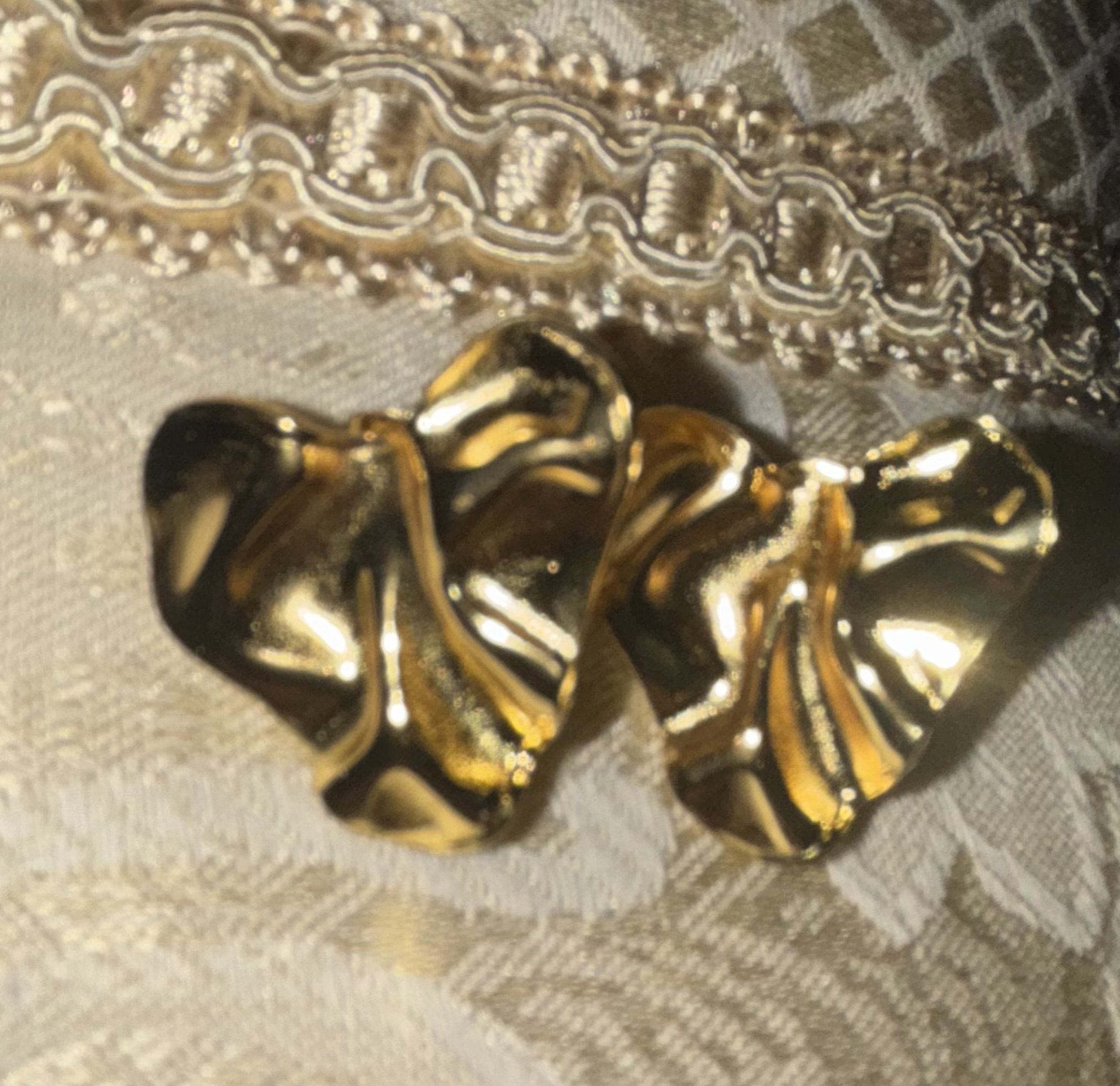 Gold Tone Heart Earrings