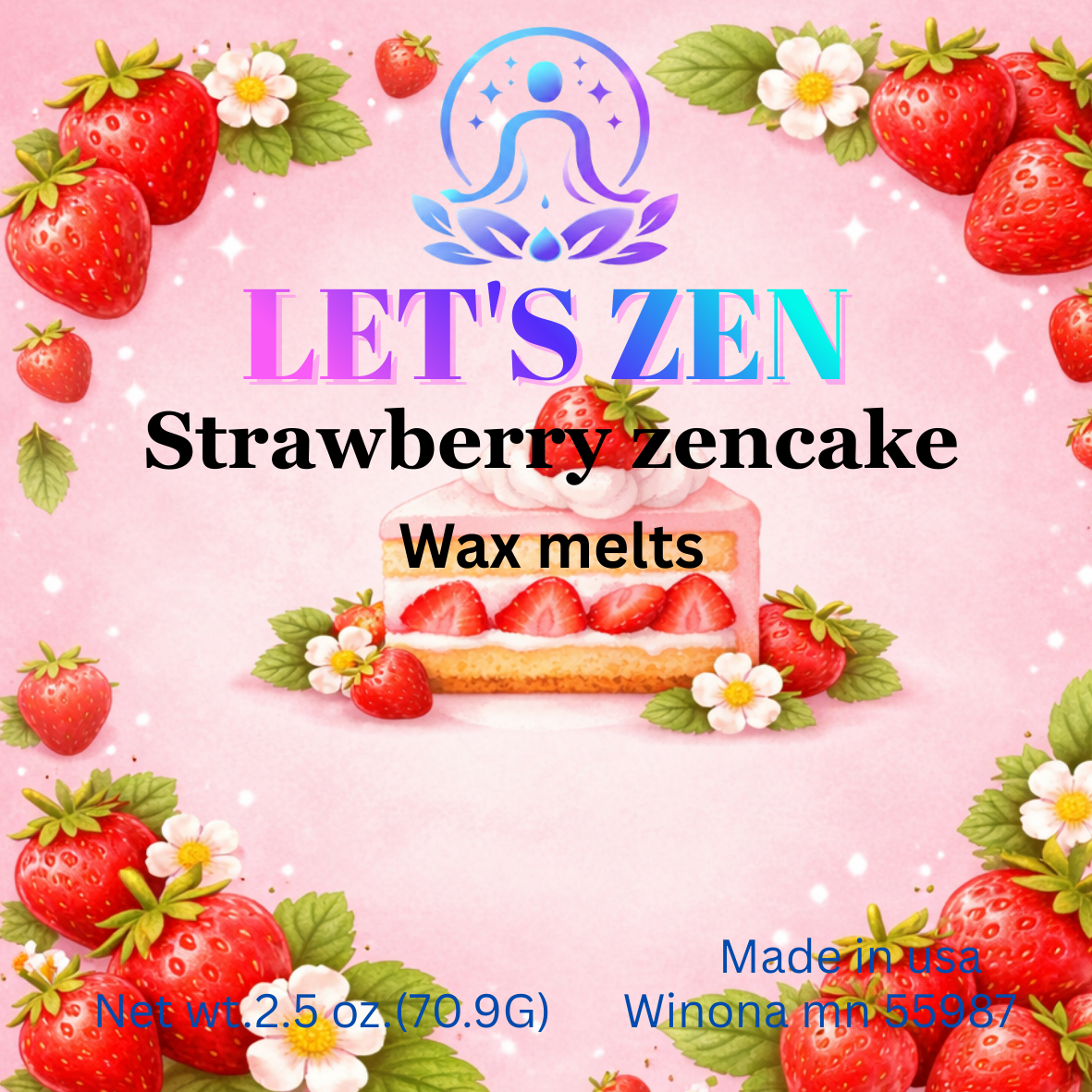 Strawberry zencake luxury wax melt
